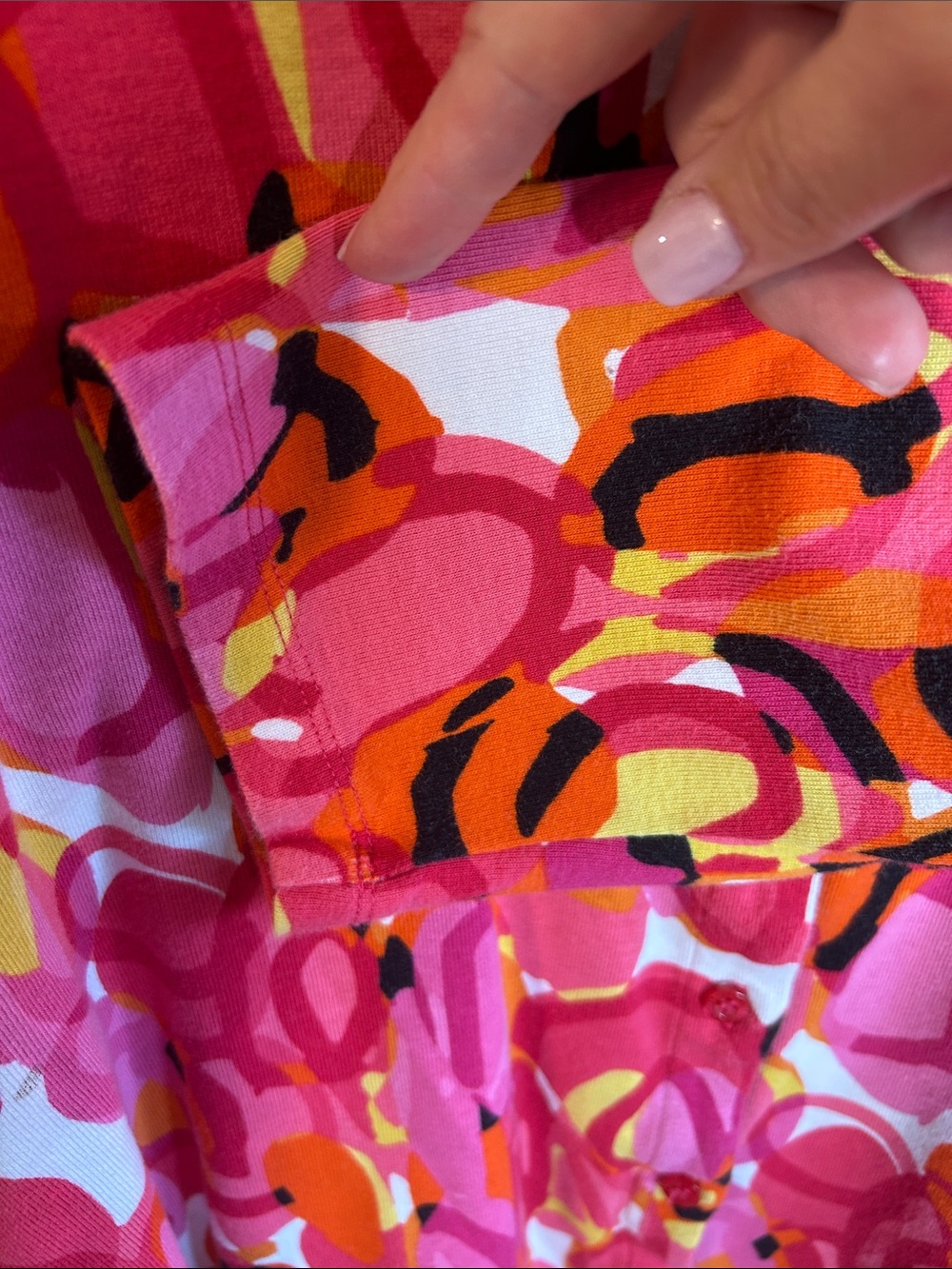 Rafaella Pink Orange Yellow Multi-Color Button Front Top - Picture 3 of 9